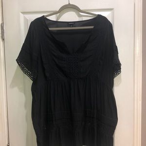 Torrid black lacy empire waist top size 1 (14-16)